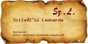 Szilvási Leonarda névjegykártya